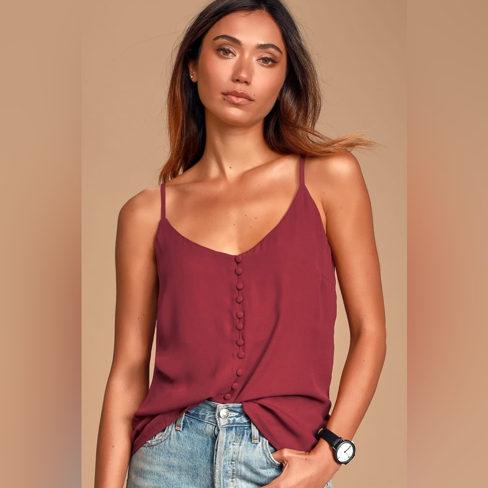 Lulu's Burgundy Camisole Top